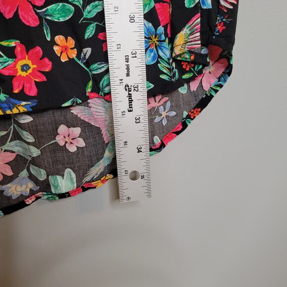 Old Navy Black Tank Dress Womens Size L Petite Dark Floral Tropical Summer Beach - Picture 6 of 7